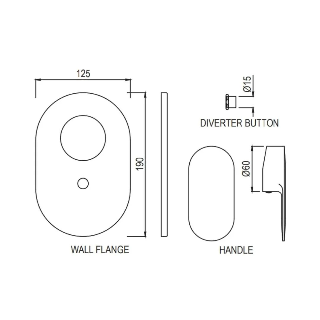 Jaquar 2 way diverter Opal Prime normal flow OPP-CHR-15193KPM Chrome - image 2