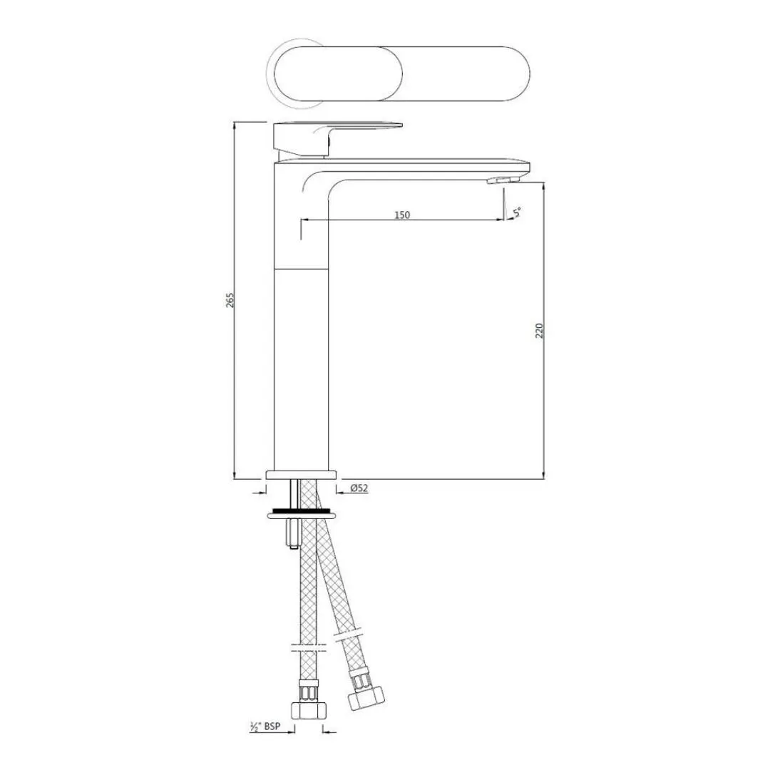 Jaquar table mounted tall boy basin mixer Opal Prime OPP-GMP-15005BPM Gold Matt PVD - image 2