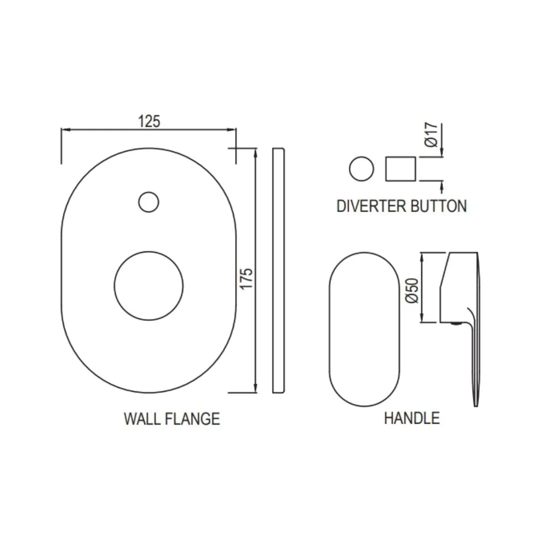 Jaquar 2 way diverter Opal Prime normal flow OPP-SSF-15065MKPM Stainless Steel - image 2