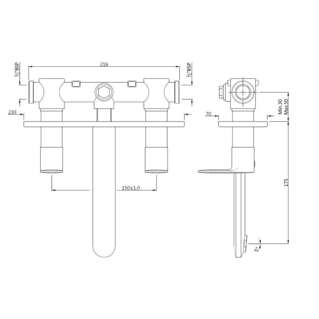 Jaquar wall mounted basin mixer Opal Prime OPP-SSF-15433PM Stainless Steel - image 2
