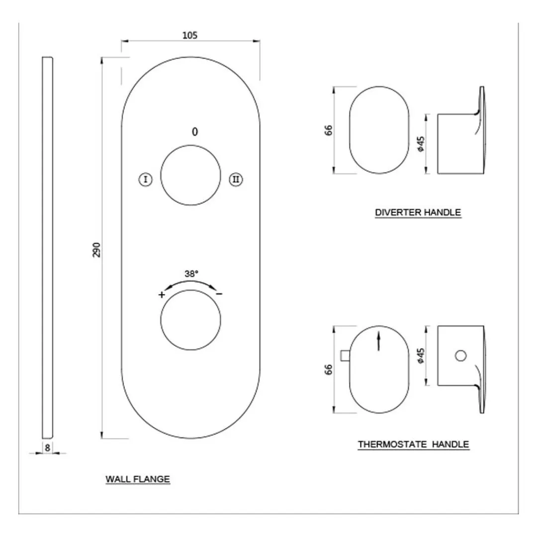 Jaquar 2 way thermostatic diverter Opal Prime normal flow OPP-SSF-15681NKPM Stainless Steel - image 2
