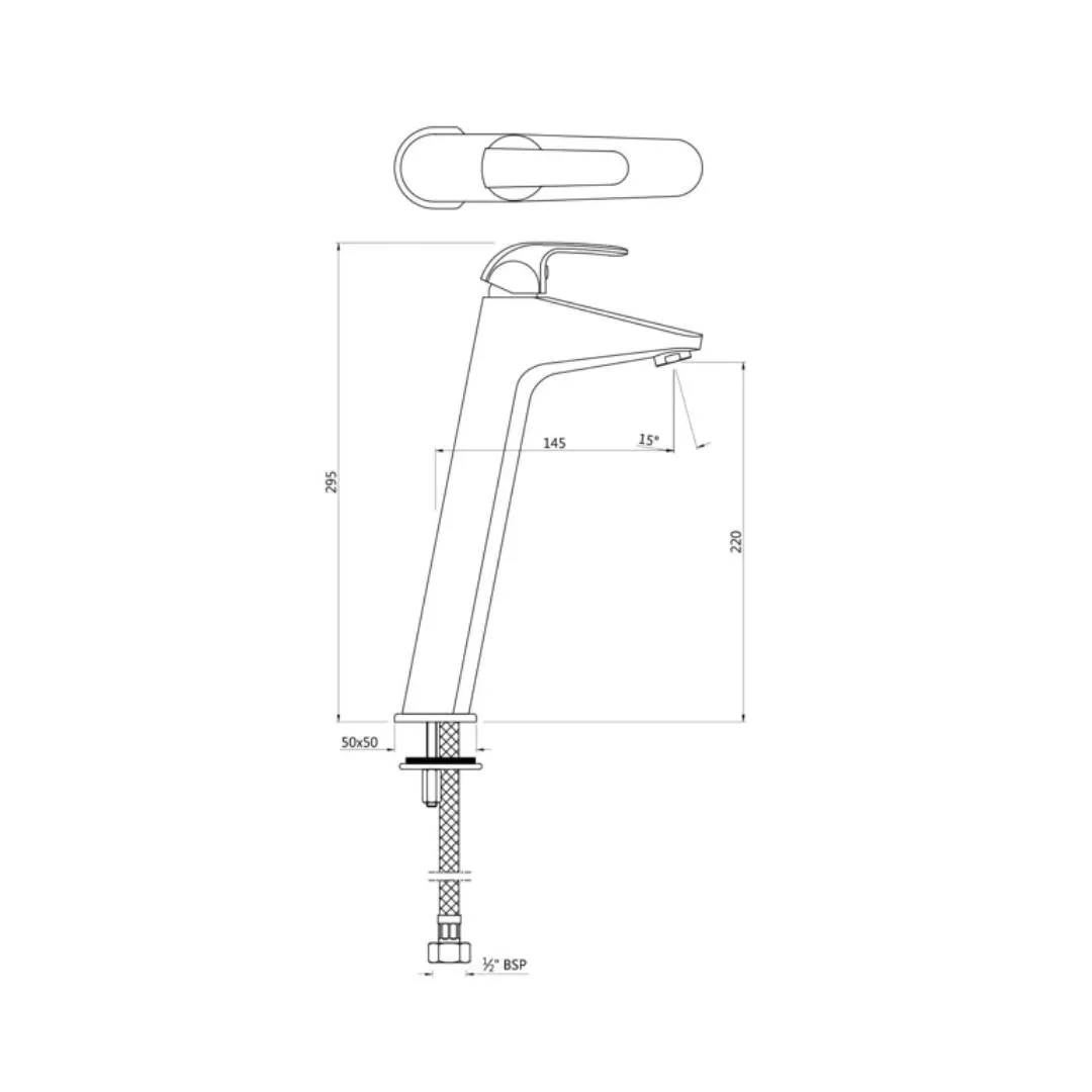 Essco table mounted tall boy basin mixer Orbit ORB-CHR-105005B Chrome - image 2
