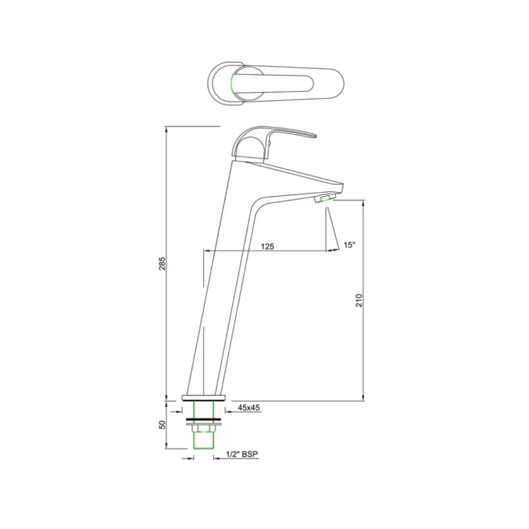 Essco table mounted tall boy basin tap Orbit ORB-CHR-105021N Chrome - image 2