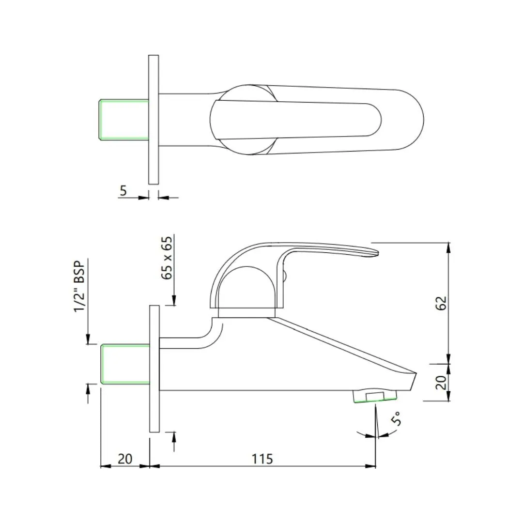 Essco wc area bib tap Orbit ORB-CHR-105037 Chrome - image 2