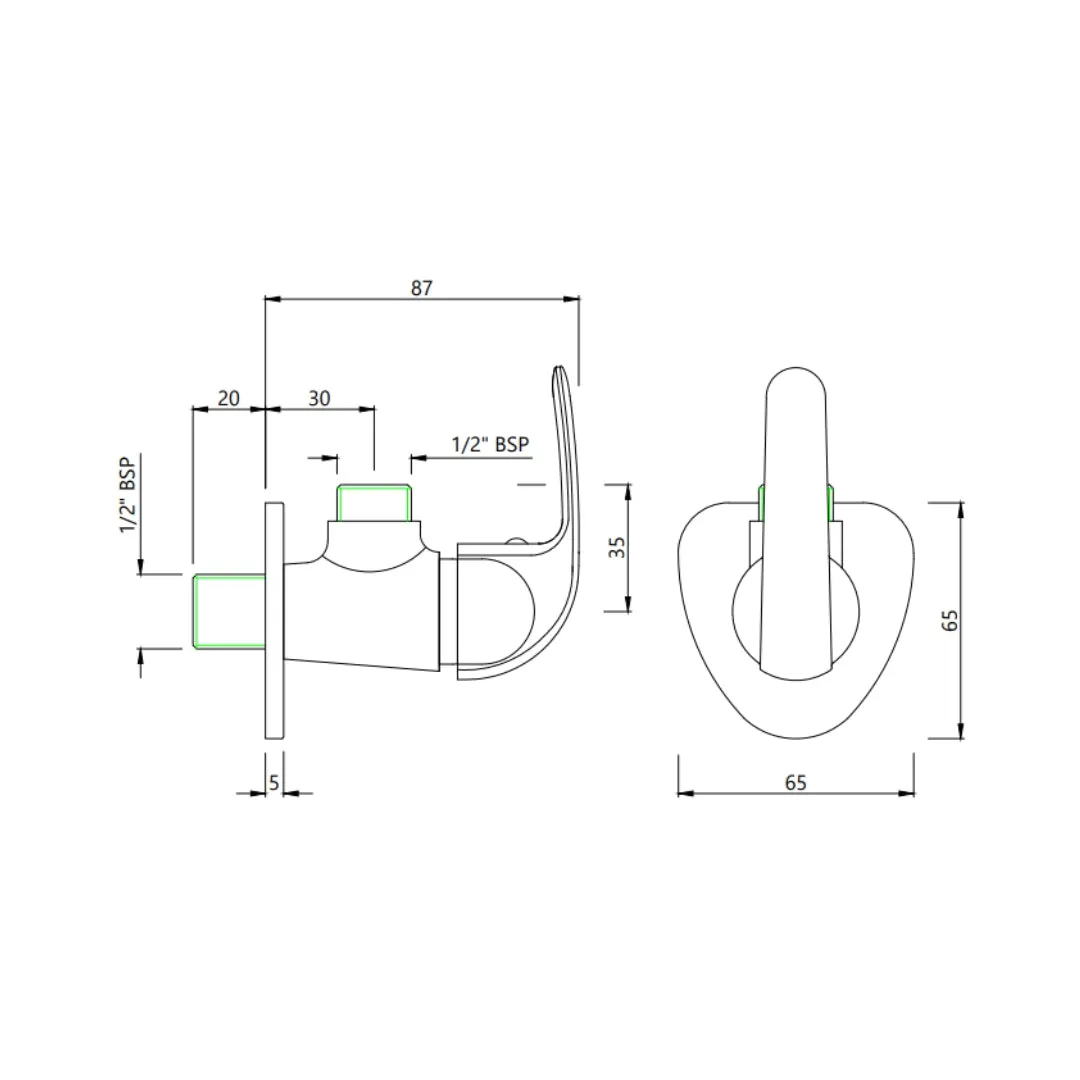 Essco basin area angle valve Orbit ORB-CHR-105053 Chrome - image 2
