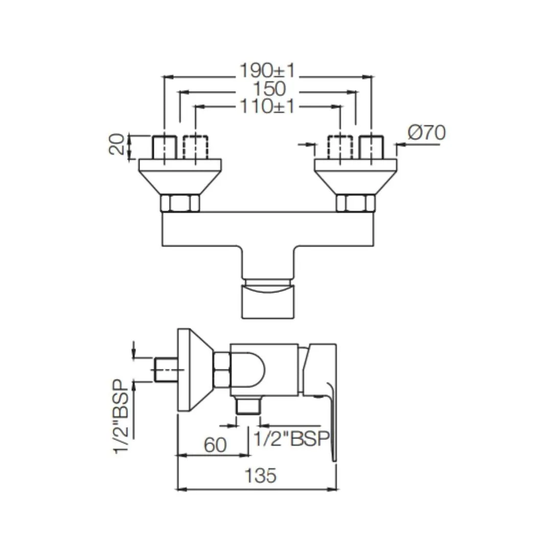 Jaquar 1 way wall mixer Ornamix Prime normal flow ORP-ABR-10149PM Antique Bronze - image 2