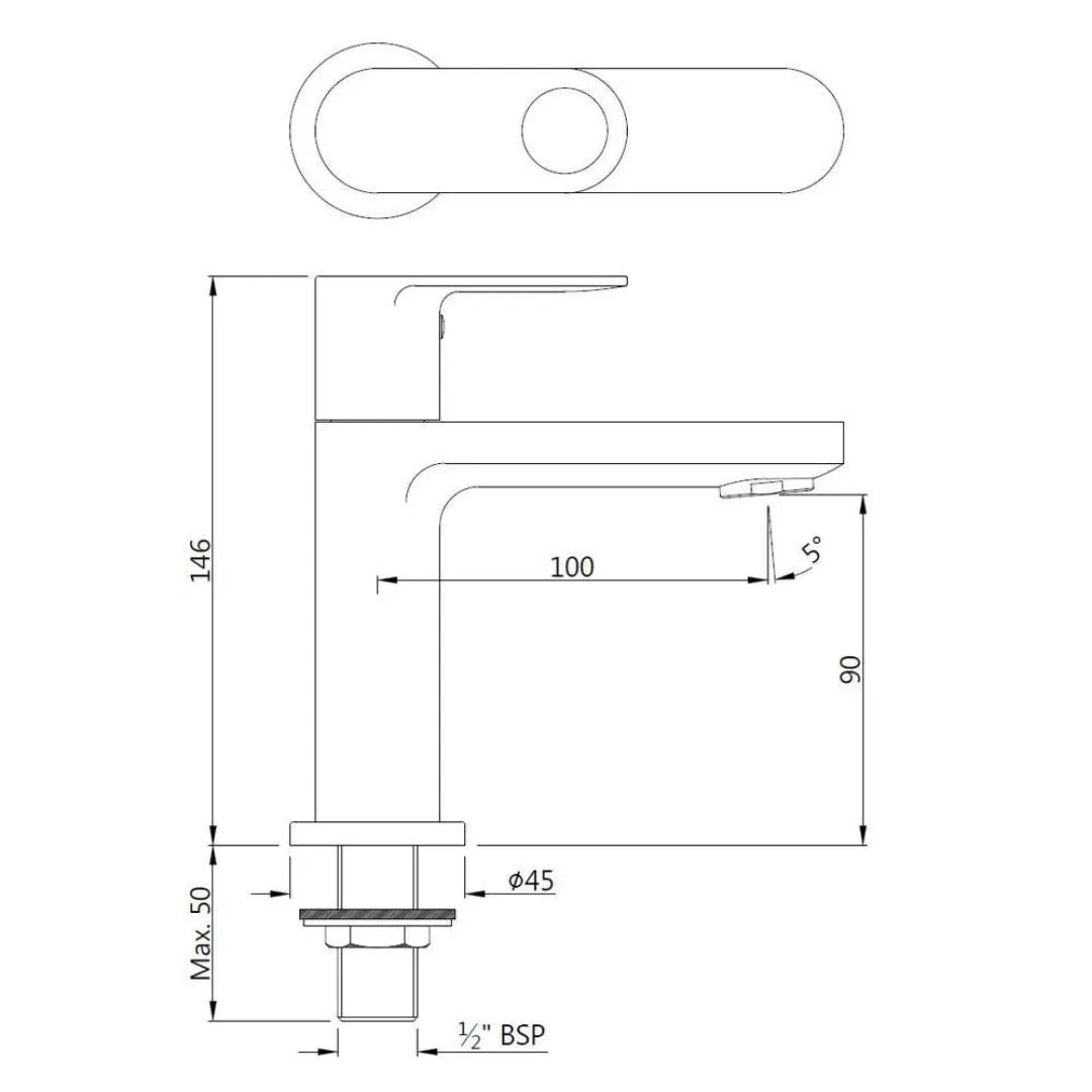Jaquar table mounted regular basin tap Ornamix Prime ORP-BCH-10001PM Black Chrome - image 2