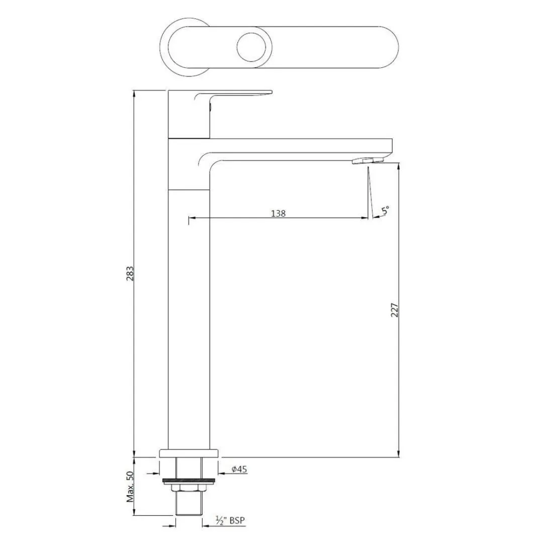 Jaquar table mounted tall boy basin tap Ornamix Prime ORP-BCH-10021PM Black Chrome - image 2