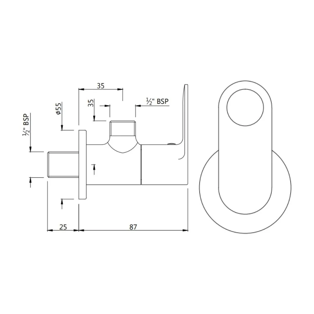 Jaquar basin area angle valve Ornamix Prime ORP-BLM-10053PM Black Matt - image 2