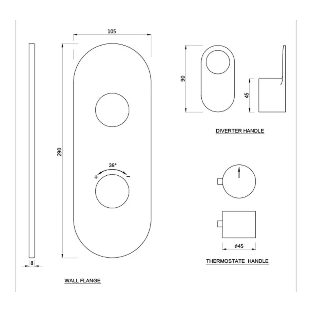 Jaquar 1 way thermostatic diverter Ornamix Prime normal flow ORP-BLM-10661NKPM Black Matt - image 2