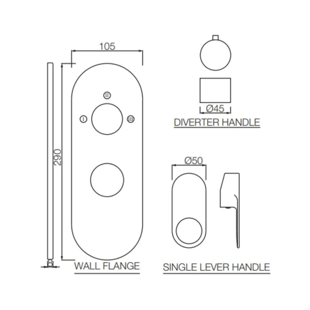 Jaquar 3 way diverter Ornamix Prime normal flow ORP-BLM-10783NKPM Black Matt - image 2