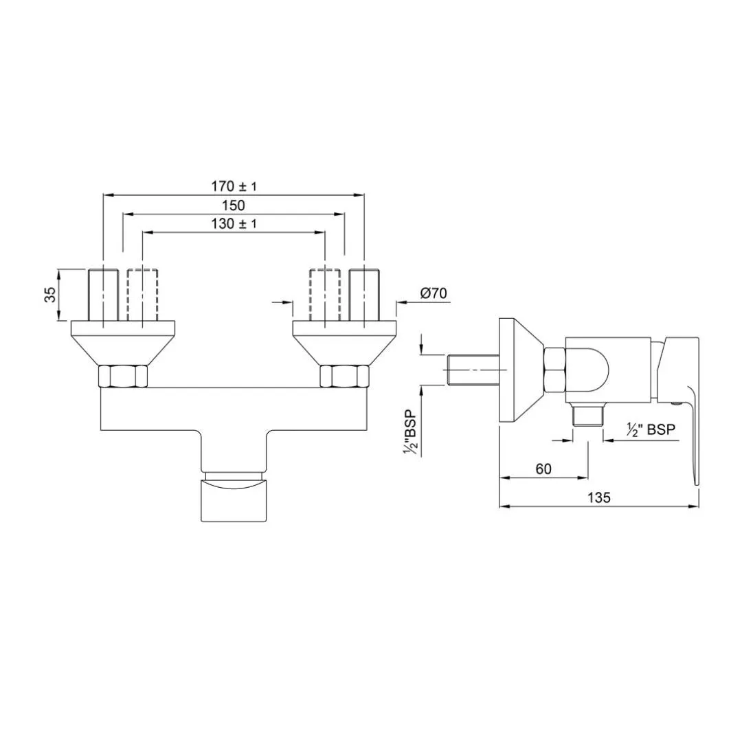 Jaquar 1 way wall mixer Ornamix Prime normal flow ORP-CHR-10149PM Chrome - image 2