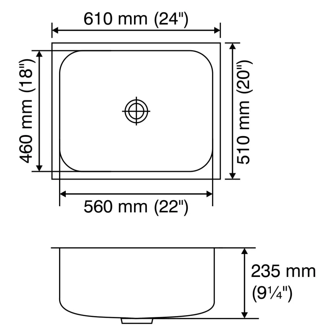 Nirali stainless steel sink rectangular straight range orra ( 24 x 20 inches ) K-KS-SS-NIR-S-00269 Glossy - image 2