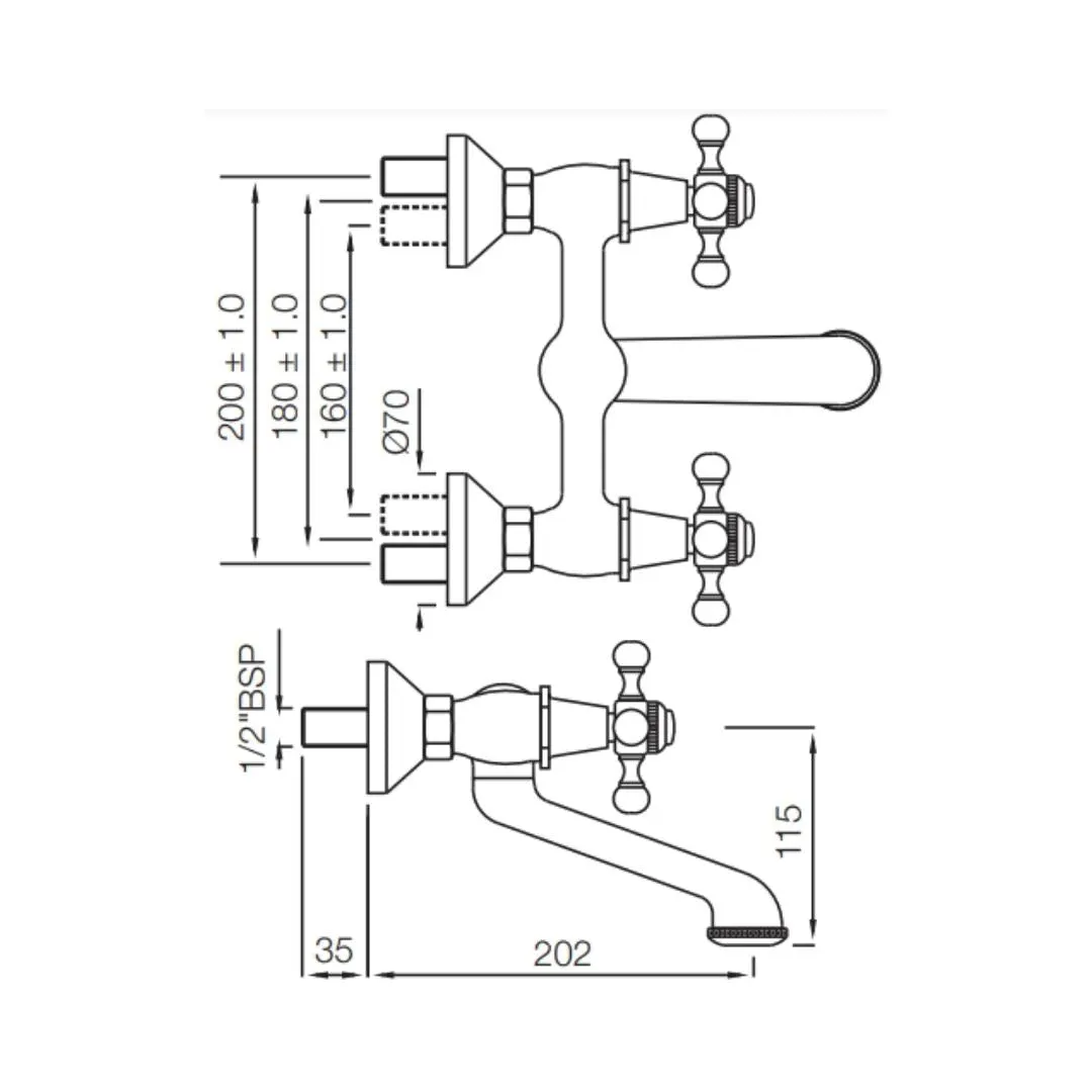 Jaquar 1 way wall mixer Queen's normal flow QQT-CHR-7219 Chrome - image 2