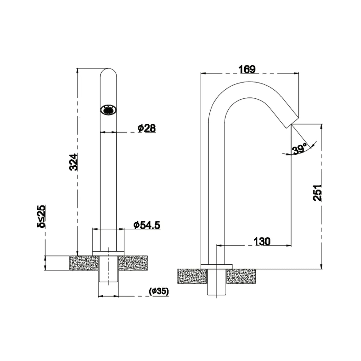 Parryware table mounted tall boy sensor basin tap e-taps T4705A1 - chrome T4705A1 Standard - image 2