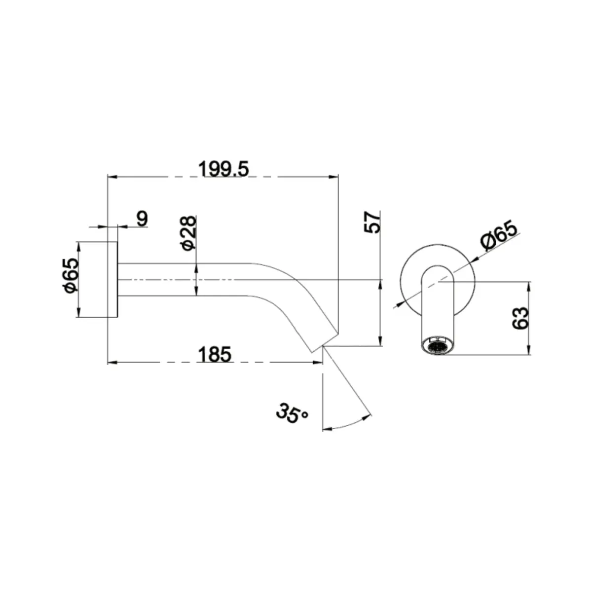 Parryware wall mounted sensor basin tap e-taps T4706A1 - chrome T4706A1 Standard - image 2