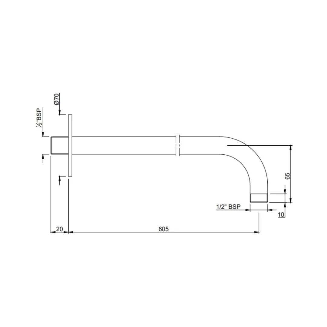 Jaquar wall mounted round 600 mm shower arm SHA-BCH-479L600 Black Chrome - image 2