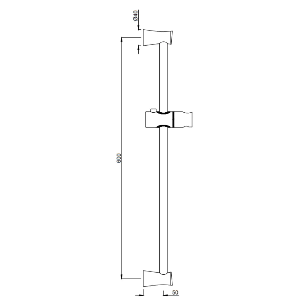 Jaquar shower fitting sliding rail SHA-BLM-1197N Black Matt - image 2