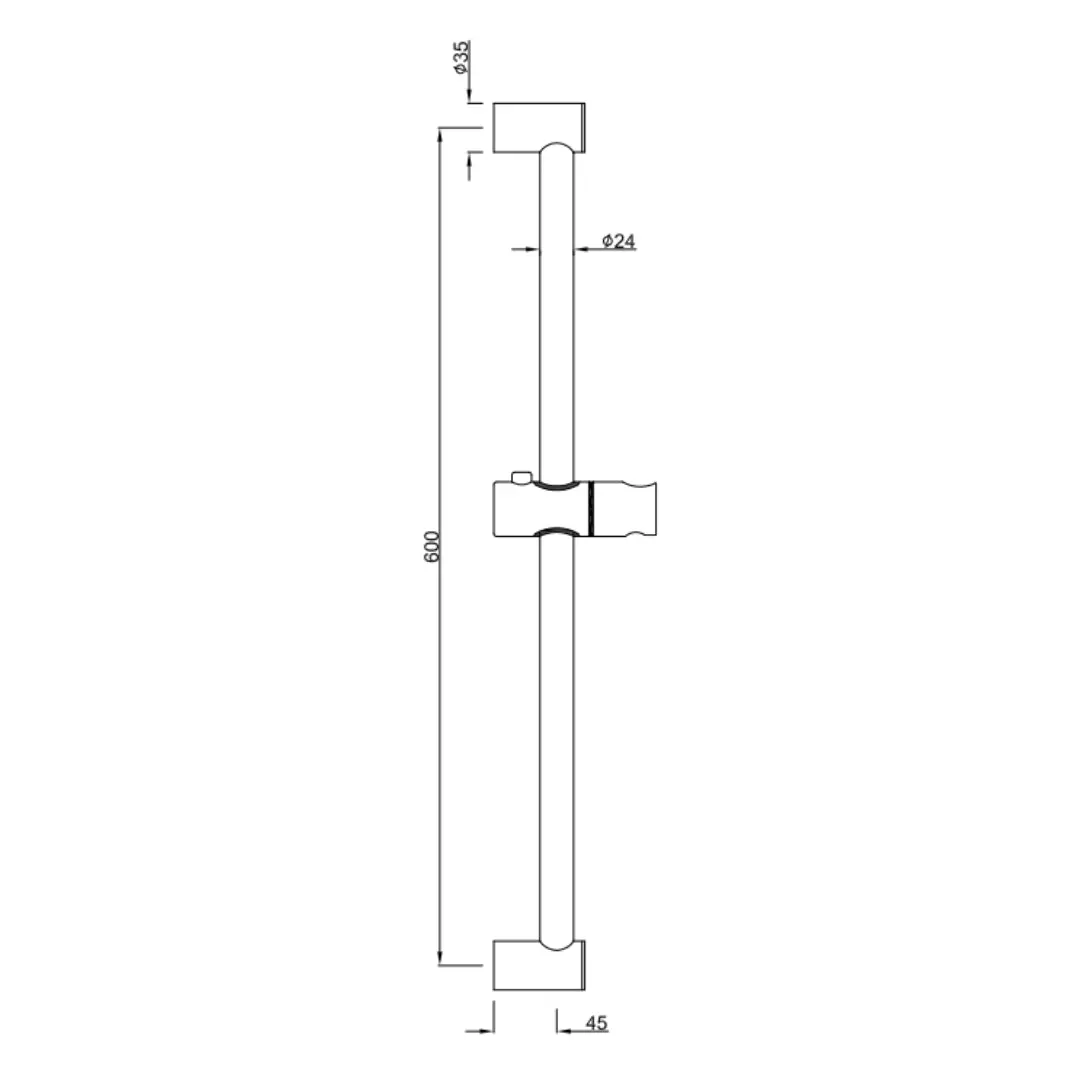 Jaquar shower fitting sliding rail SHA-BLM-1199N Black Matt - image 2