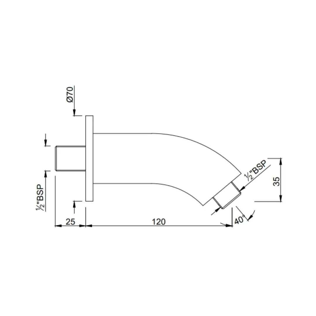 Jaquar wall mounted round 120 mm shower arm SHA-BLM-487 Black Matt - image 2