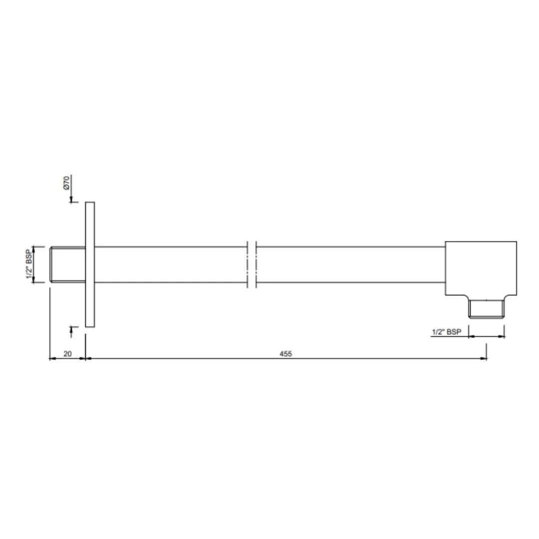 Jaquar wall mounted round 450 mm shower arm SHA-BLM-49483 Black Matt - image 2