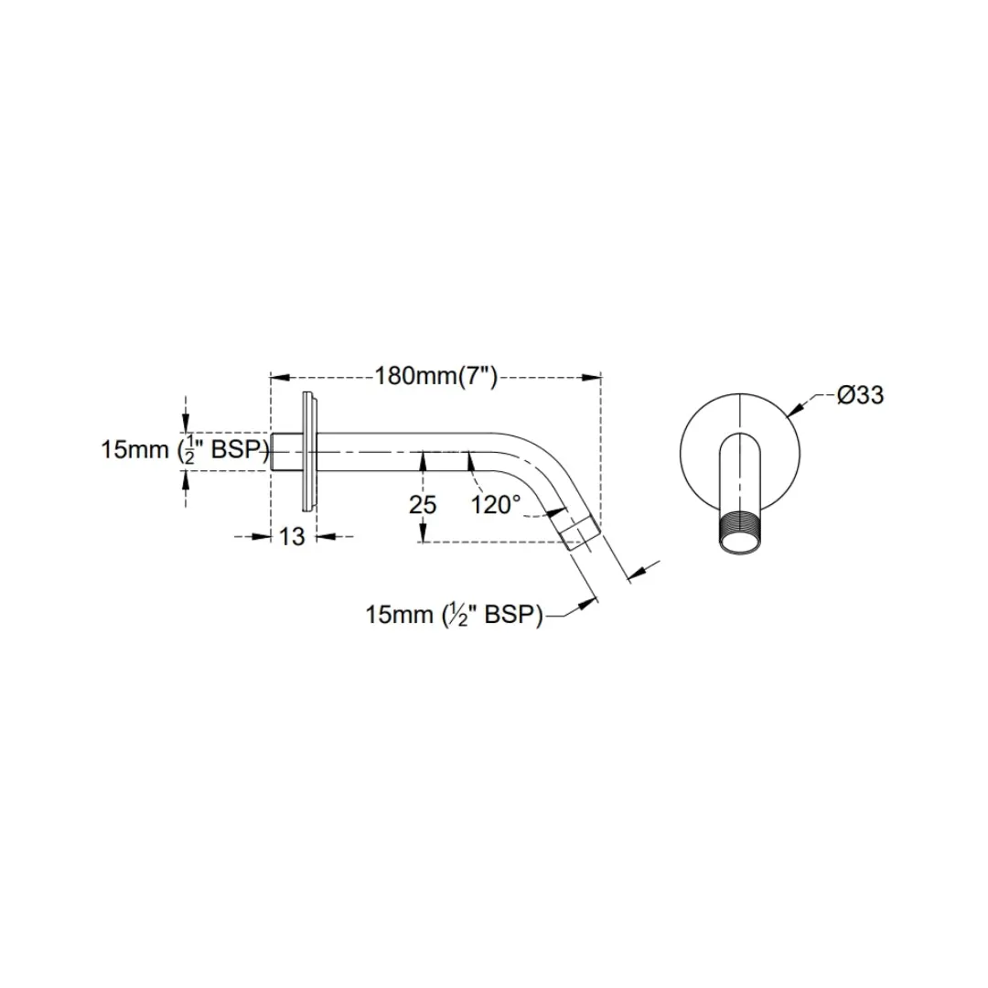 Cera wall mounted round 180 mm shower arm F7040101 F7040101 Chrome - image 2