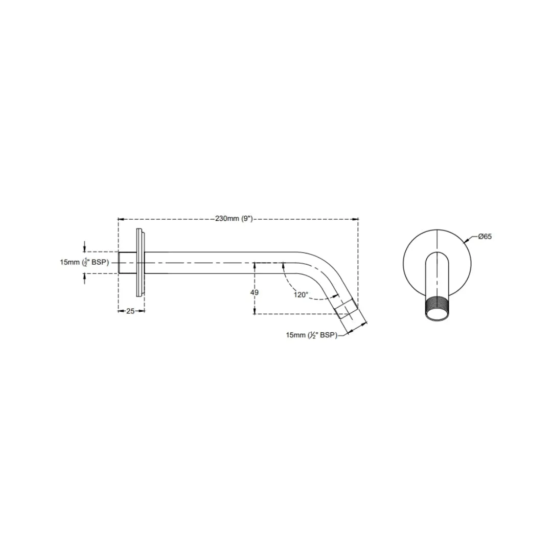 Cera wall mounted round 230 mm shower arm F7040103 F7040103 Chrome - image 2