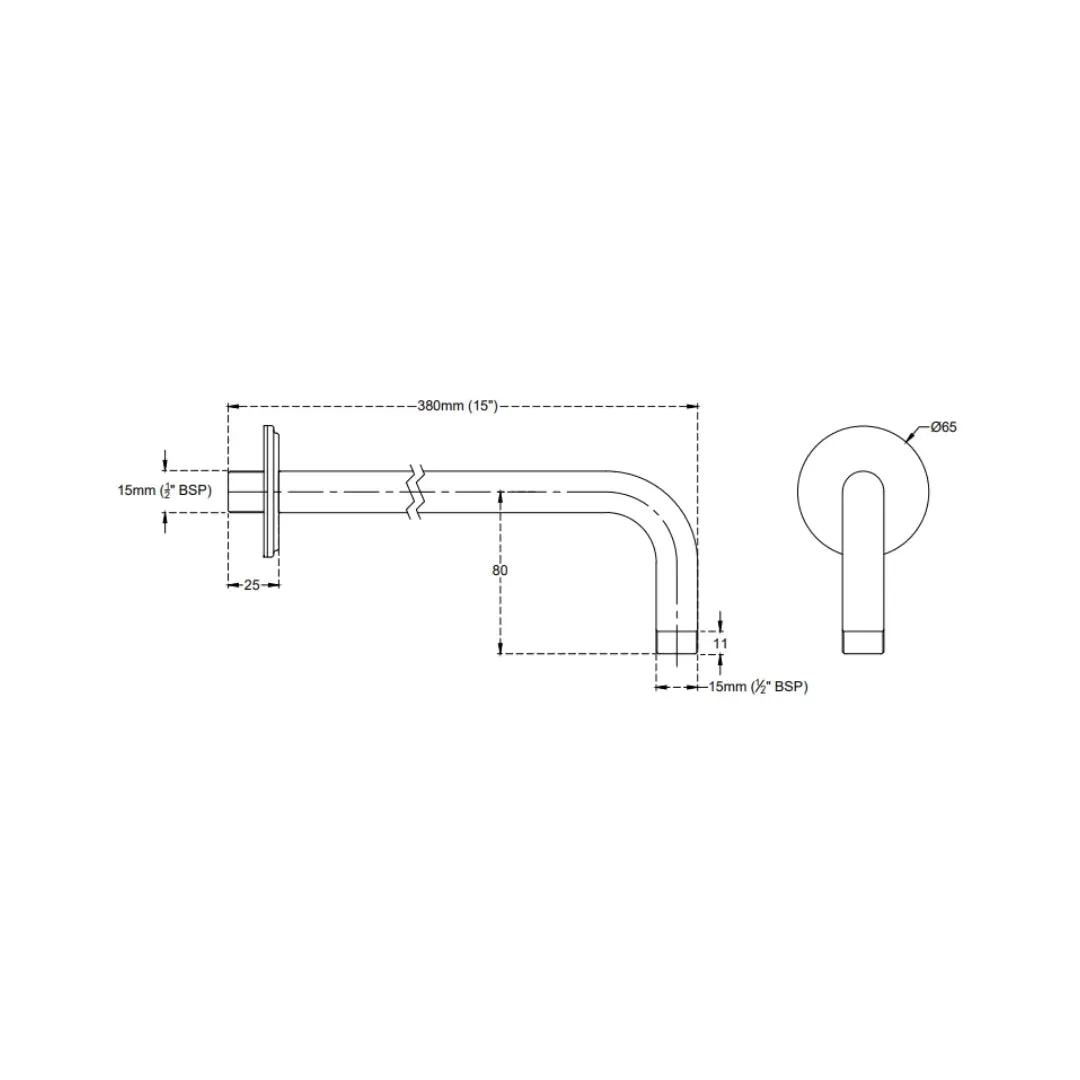 Cera wall mounted round 380 mm shower arm F7040105 F7040105 Chrome - image 2