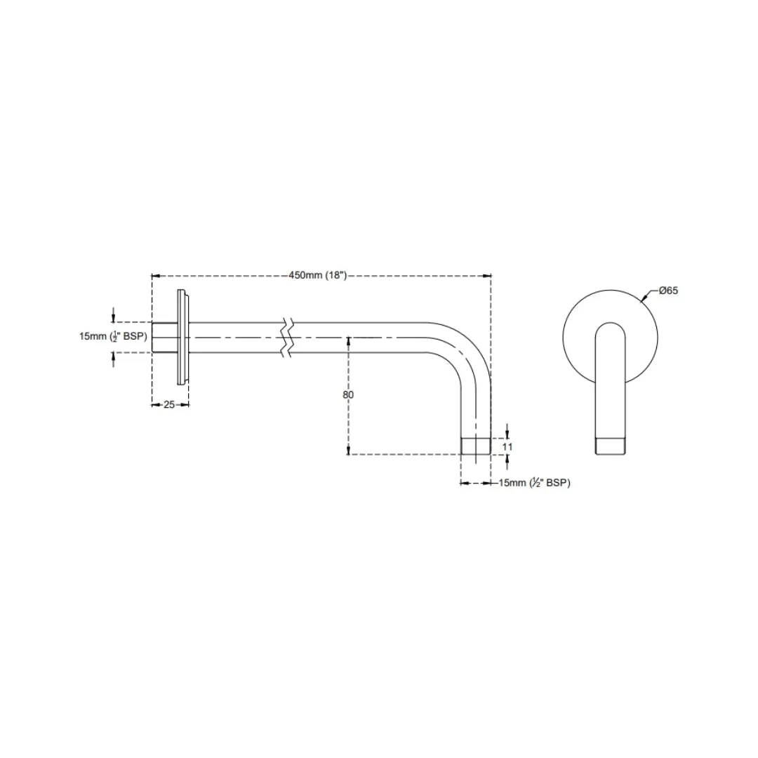 Cera wall mounted round 450 mm shower arm F7040106 F7040106 Chrome - image 2