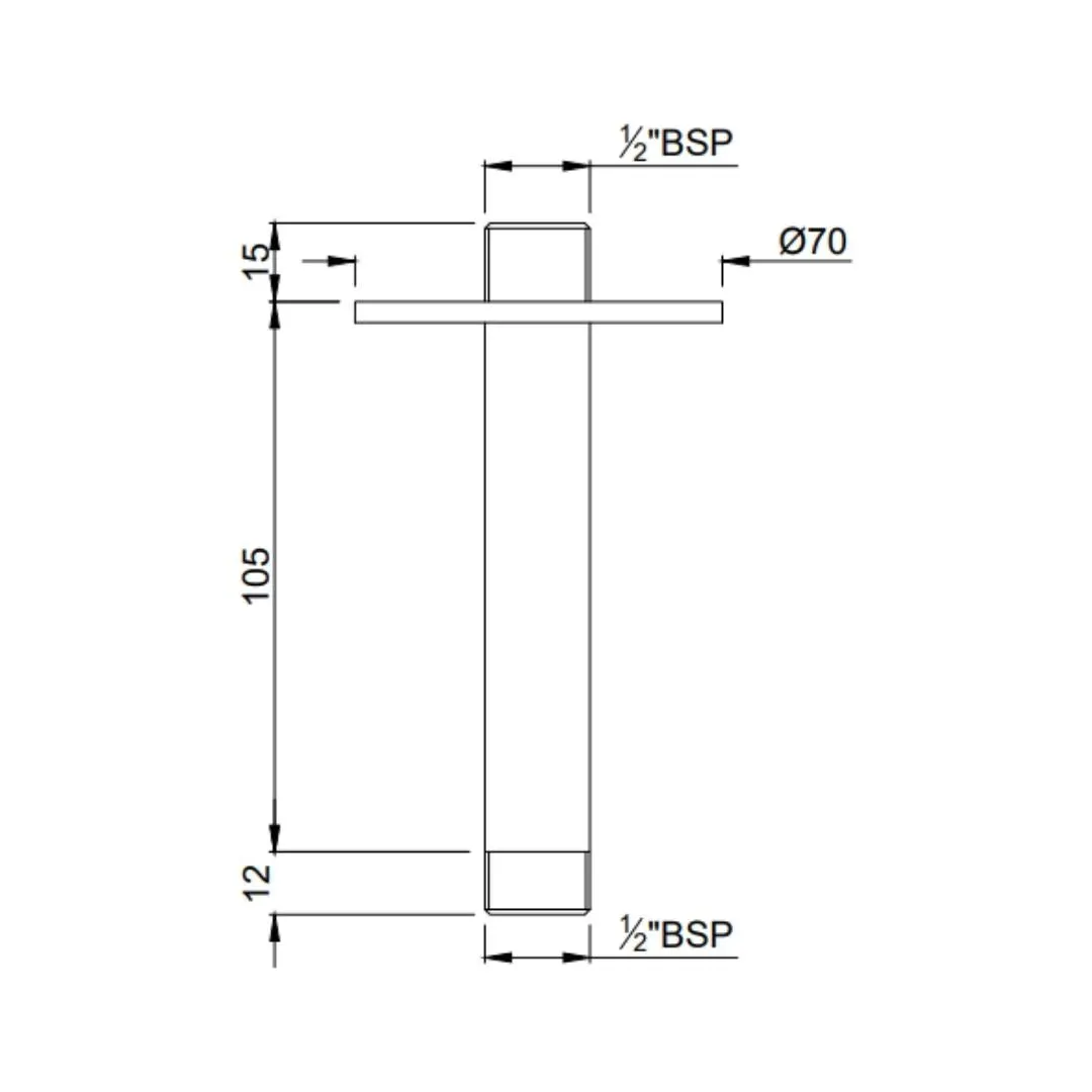 Jaquar ceiling mounted round 100 mm shower arm SHA-CHR-475L100 Chrome - image 2