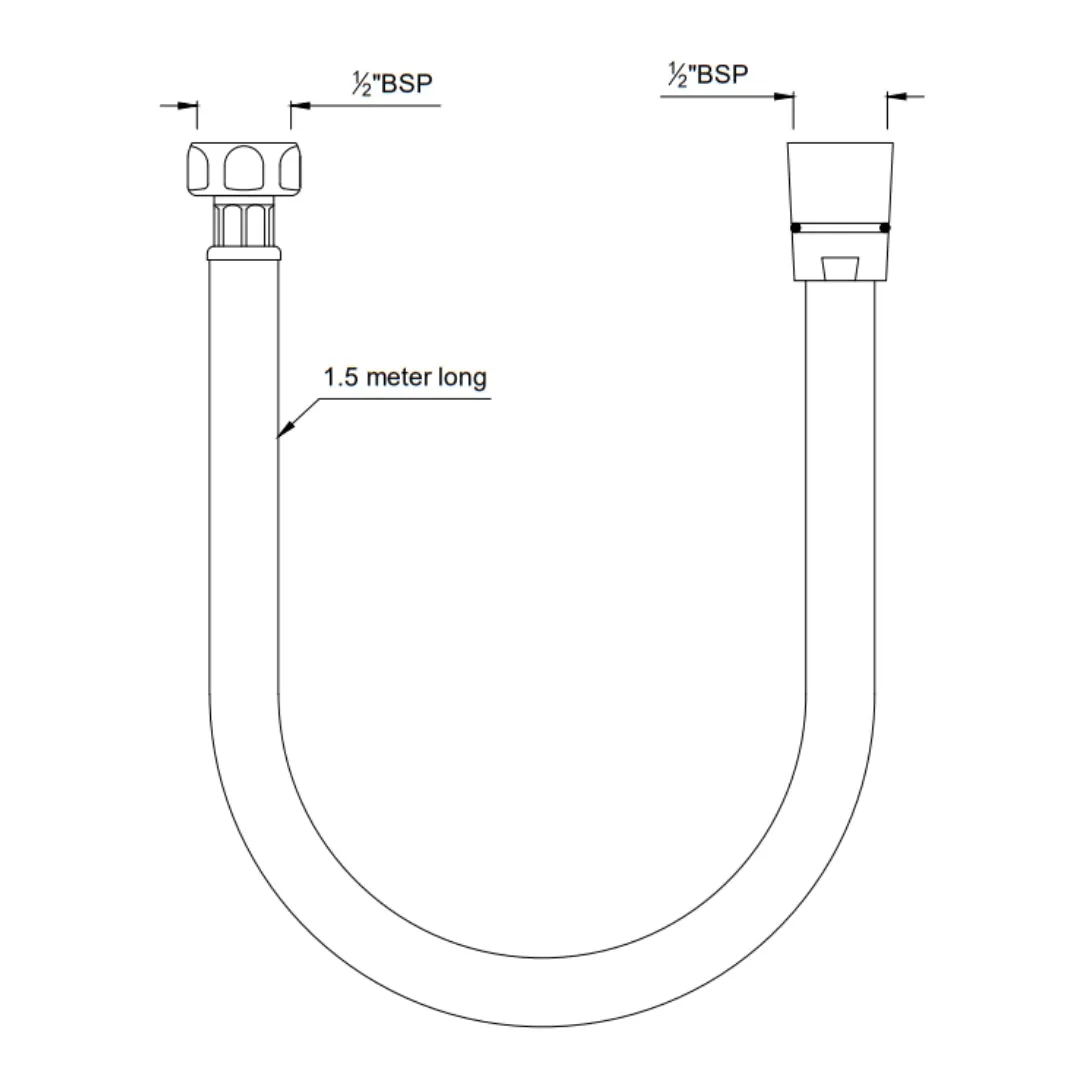 Jaquar shower fitting flexible hose SHA-CHR-571 Chrome - image 2