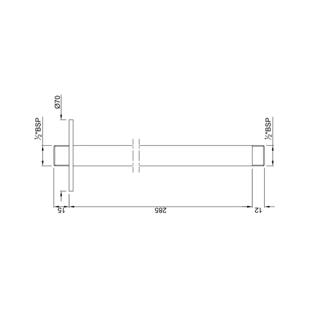 Jaquar ceiling mounted round 280 mm shower arm SHA-GRF-475L280 Graphite - image 2