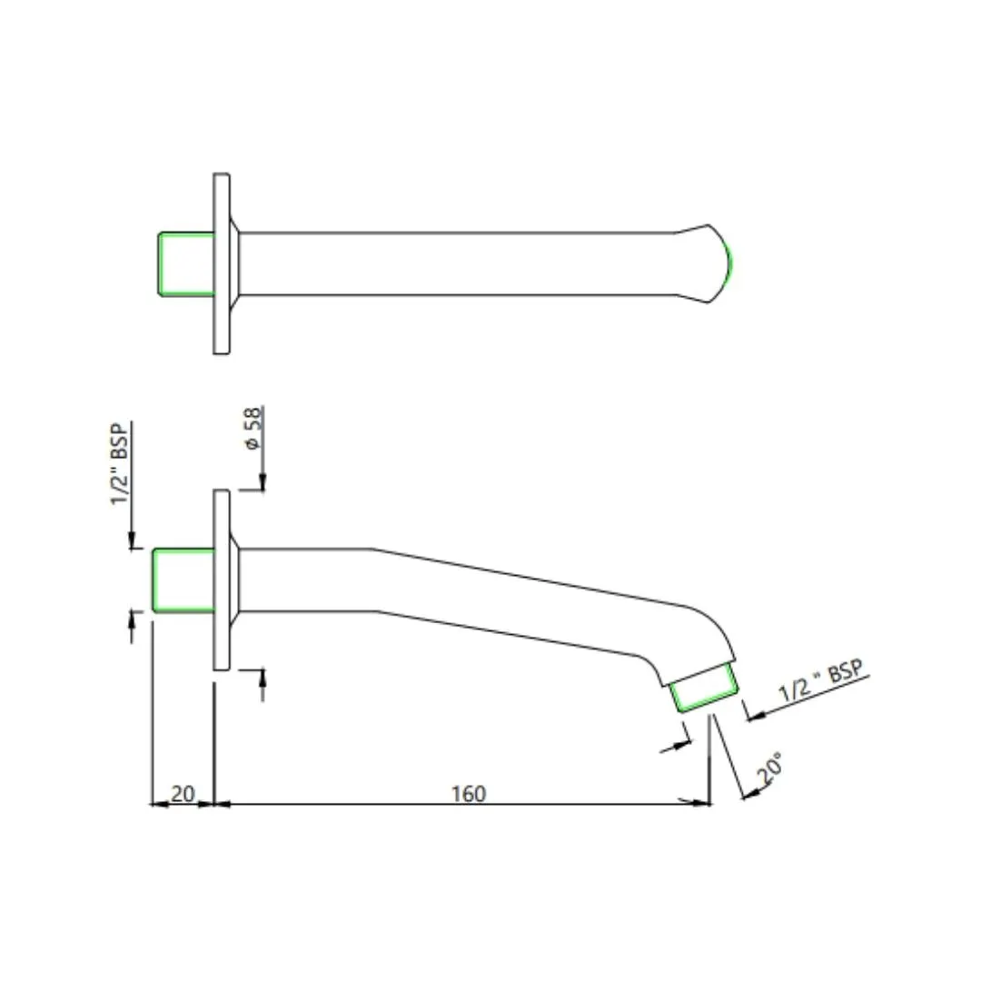 Jaquar wall mounted round 160 mm shower arm SHA-GRF-477 Graphite - image 2