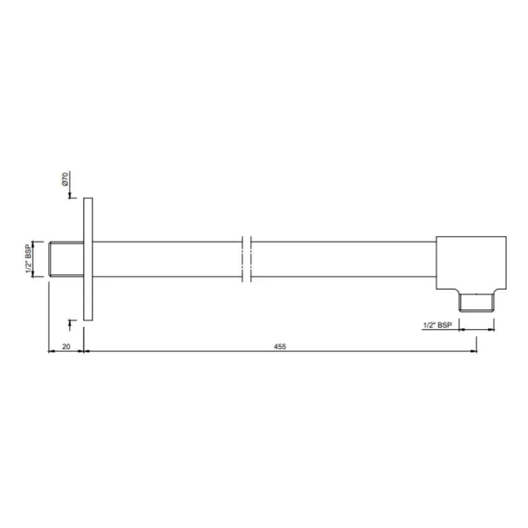 Jaquar wall mounted round 450 mm shower arm SHA-GRF-49483 Graphite - image 2