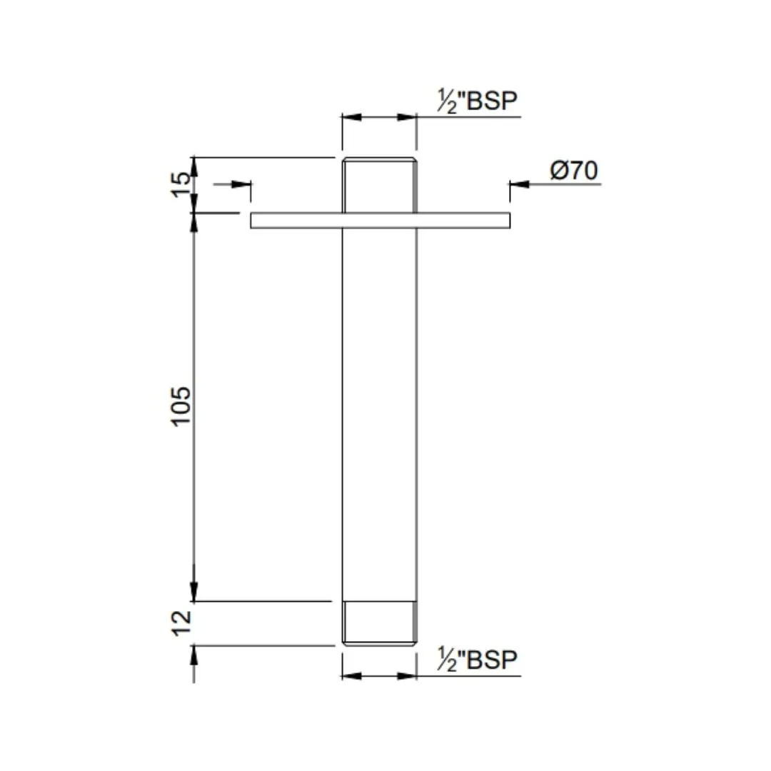 Jaquar ceiling mounted round 100 mm shower arm SHA-SSF-475L100 Stainless Steel - image 2