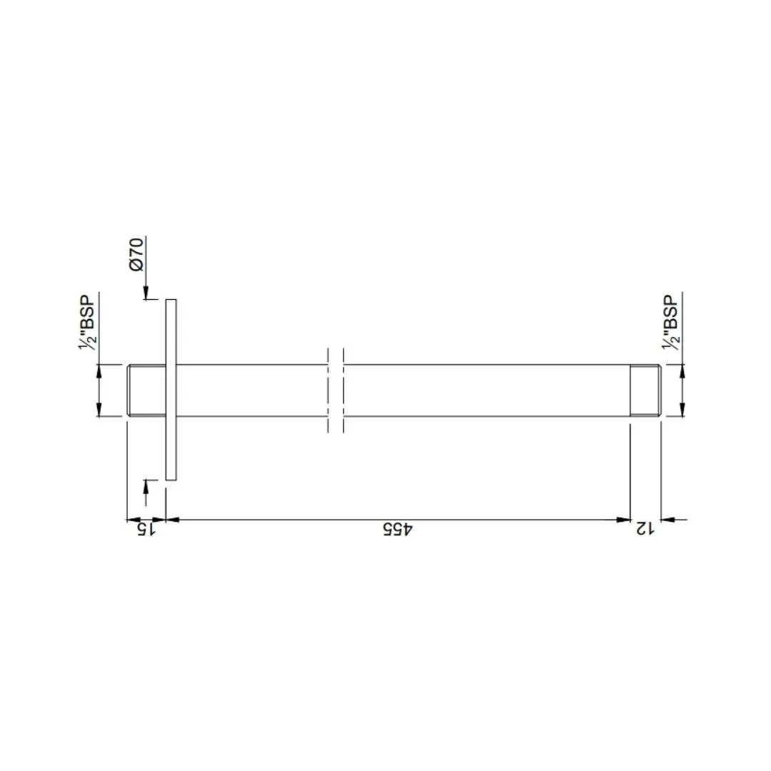 Jaquar ceiling mounted round 450 mm shower arm SHA-SSF-475L450 Stainless Steel - image 2