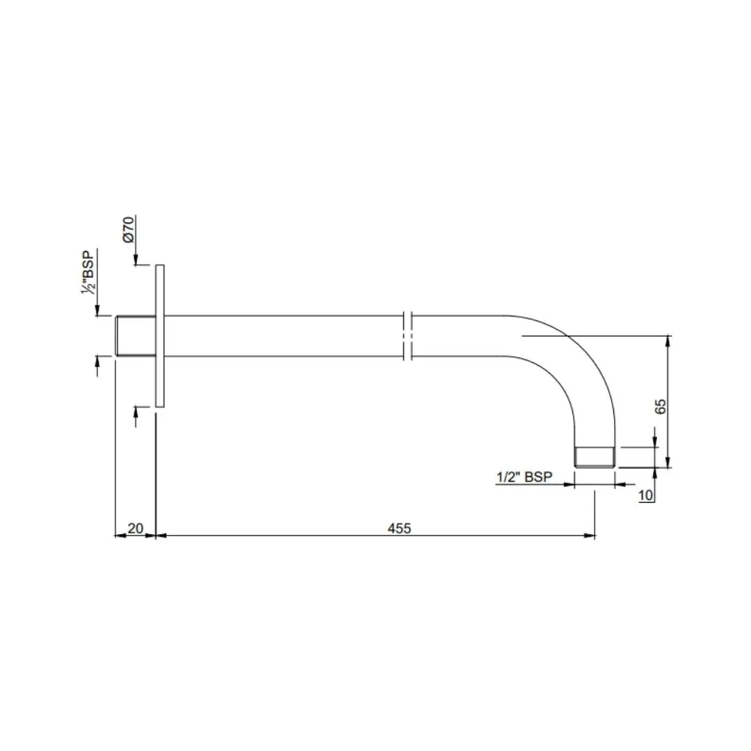 Jaquar wall mounted round 450 mm shower arm SHA-SSF-479L450 Stainless Steel - image 2