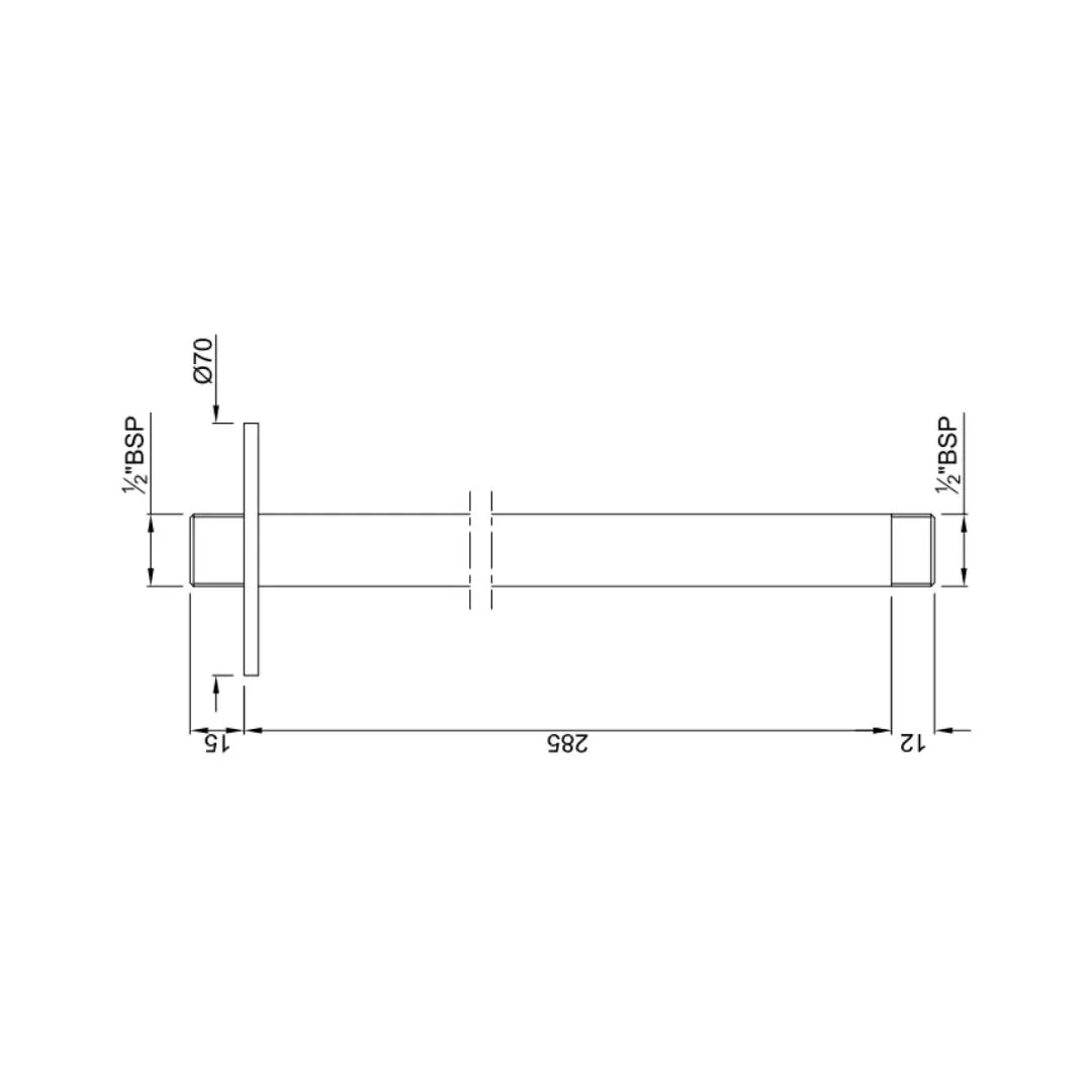 Jaquar ceiling mounted round 280 mm shower arm SHA-WHM-475L280 White Matt - image 2