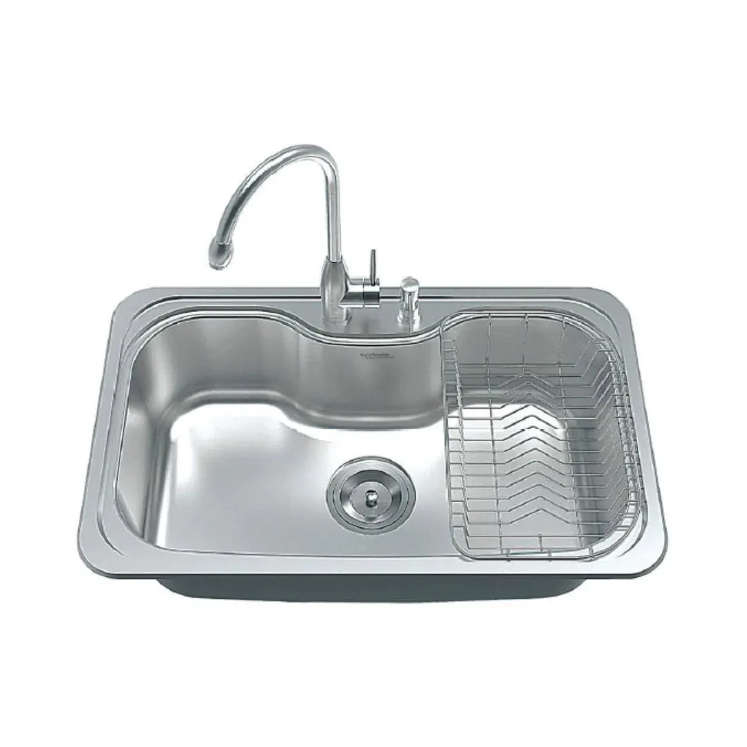 Hindware stainless steel Sink Designer series single bowl cameron plus ( 32 x 20 inches ) HINDWARE-STAINLESS-STEEL-SINK-DESIGNER-SERIES-SINGLE-BOWL-CAMERON-PLUS-32-X-20-INCHES-SATIN Satin - image 1