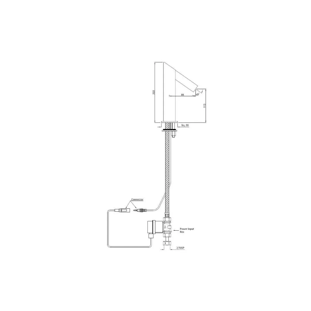 Jaquar table mounted regular sensor basin tap snr 51001SQ - chrome SNR-51001SQ Standard - image 2
