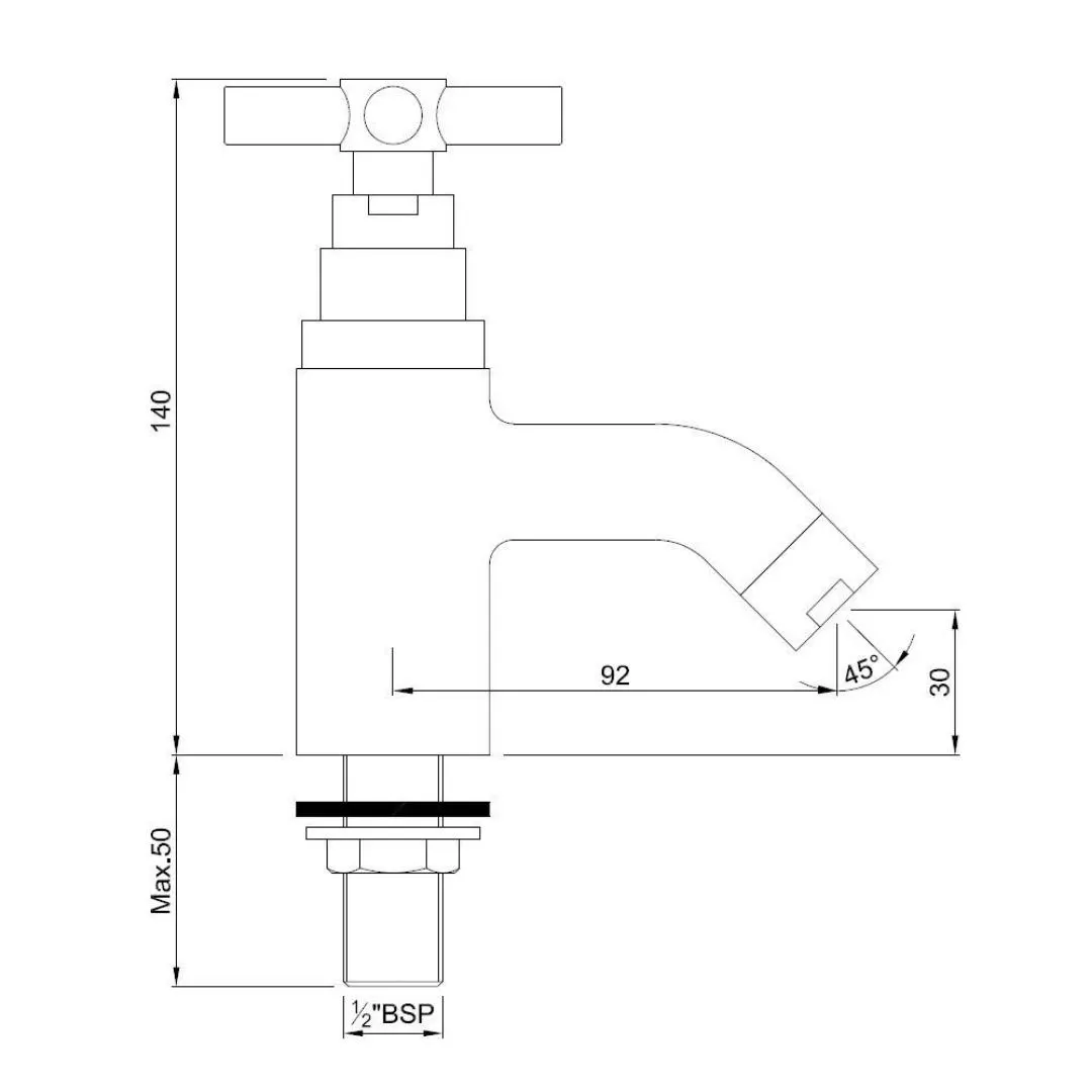 Jaquar table mounted regular basin tap Solo SOL-CHR-6011 Chrome - image 2