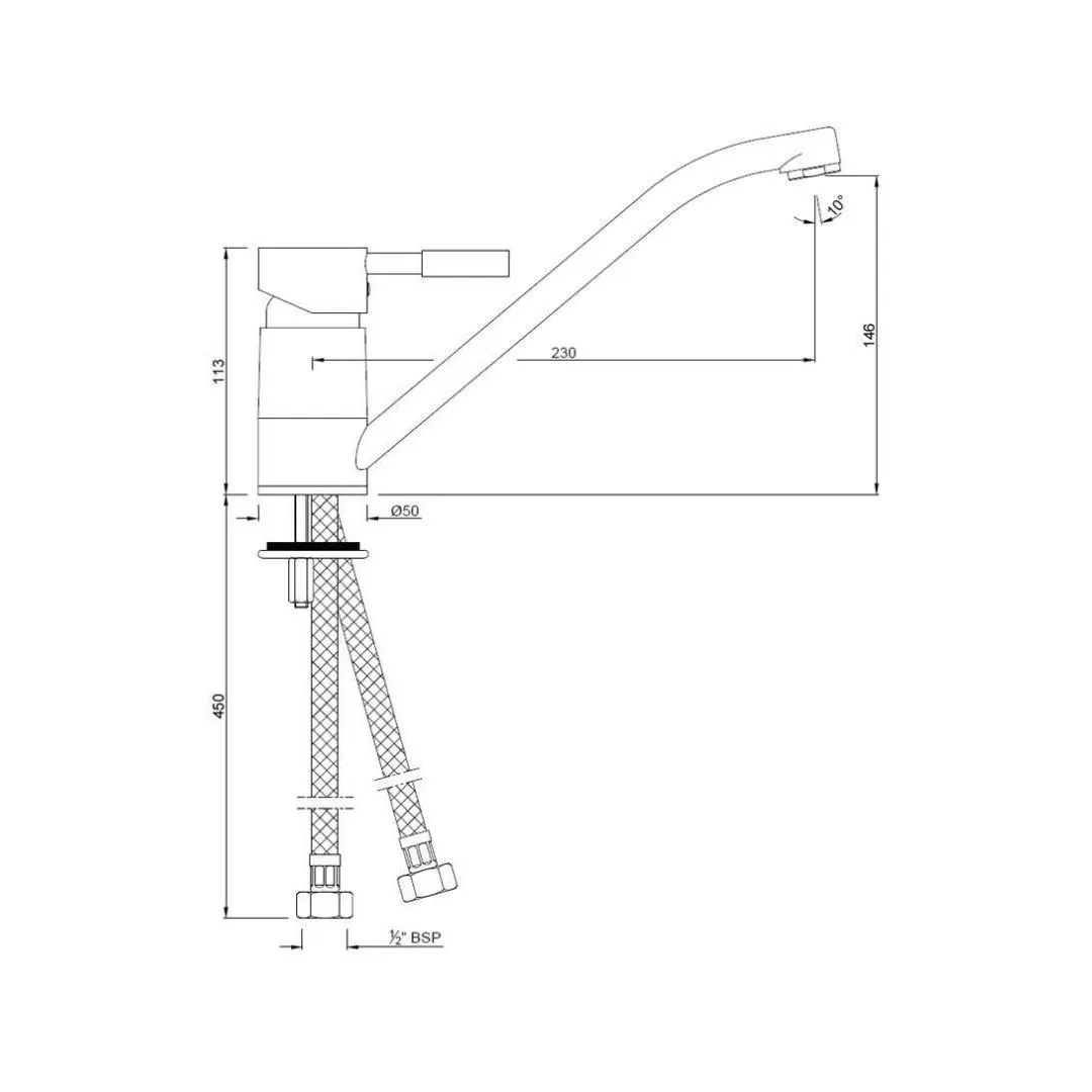 Jaquar table mounted regular kitchen sink mixer Solo SOL-6173B with swinging spout in chrome finish SOL-6173B Standard - image 2
