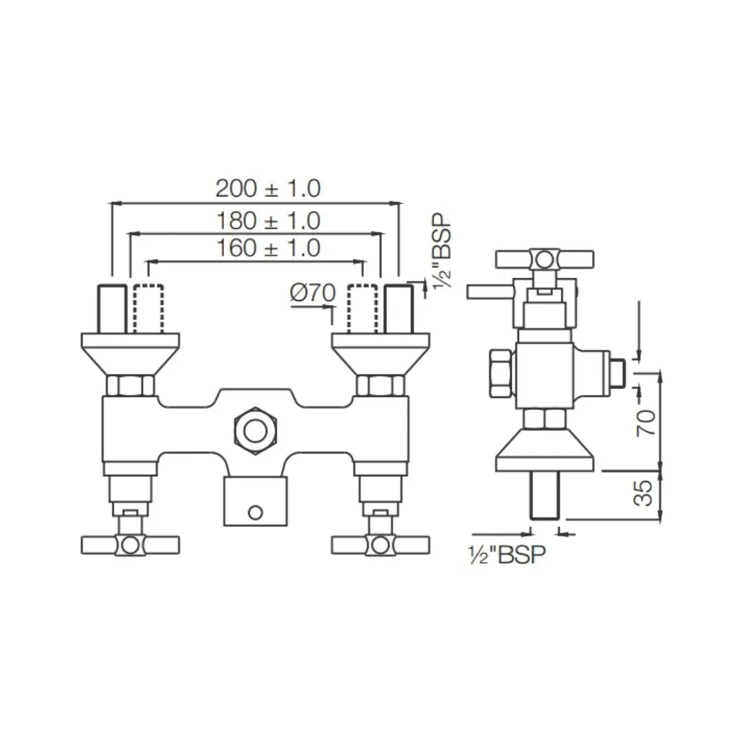 Jaquar 2 way wall mixer Solo normal flow SOL-CHR-6215 Chrome - image 2