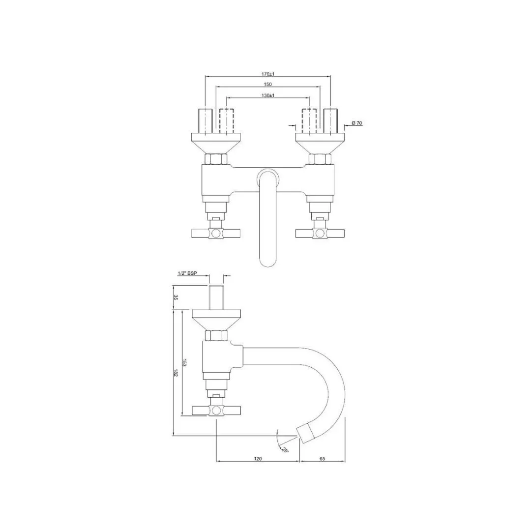 Jaquar wall mounted regular kitchen sink mixer Solo SOL-6309 with swinging spout in chrome finish SOL-6309 Standard - image 2