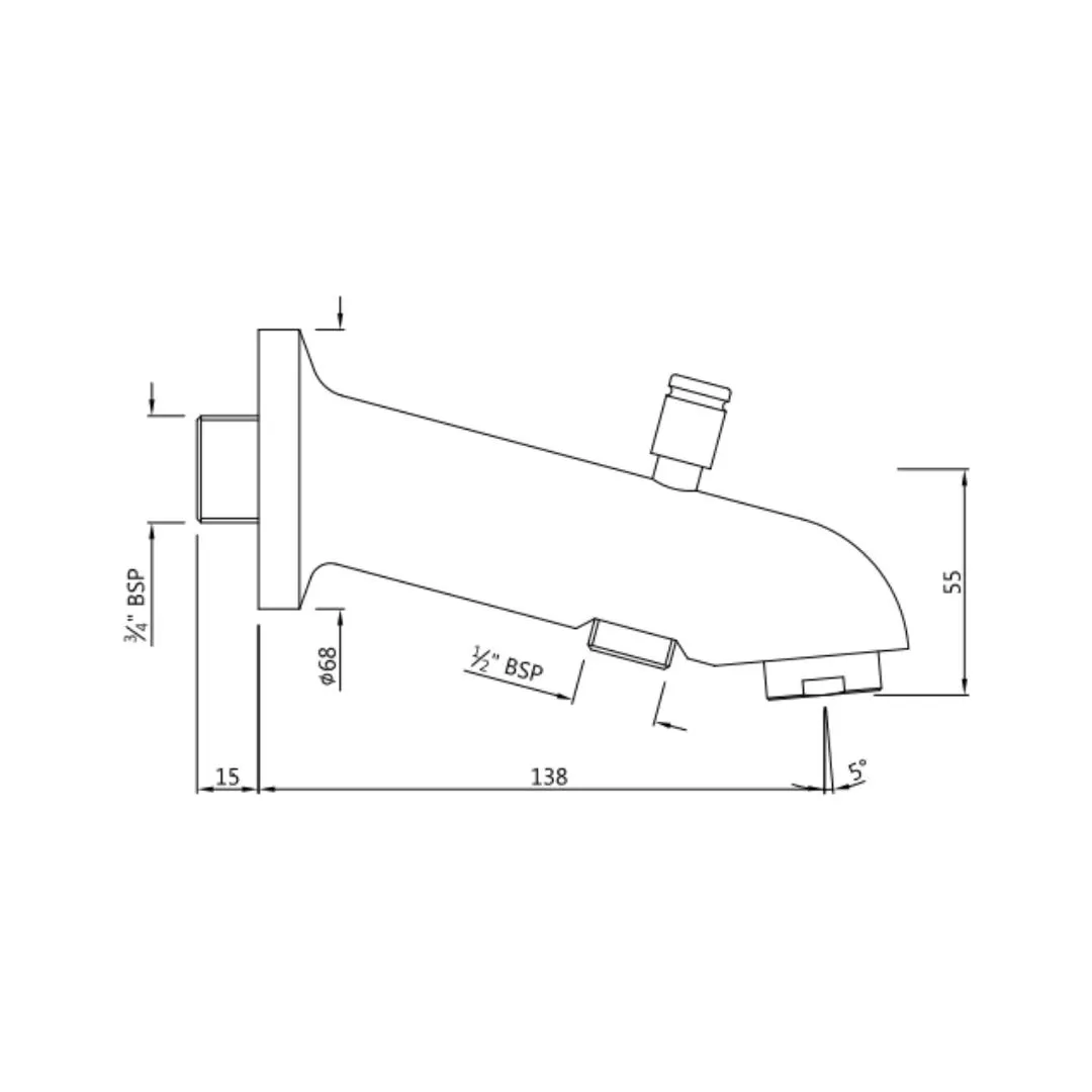 Jaquar wall mounted spout Allied SPJ-CHR-461 Chrome - image 2
