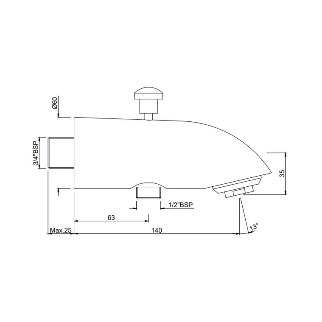 Jaquar wall mounted spout Allied SPJ-CHR-467 Chrome - image 2