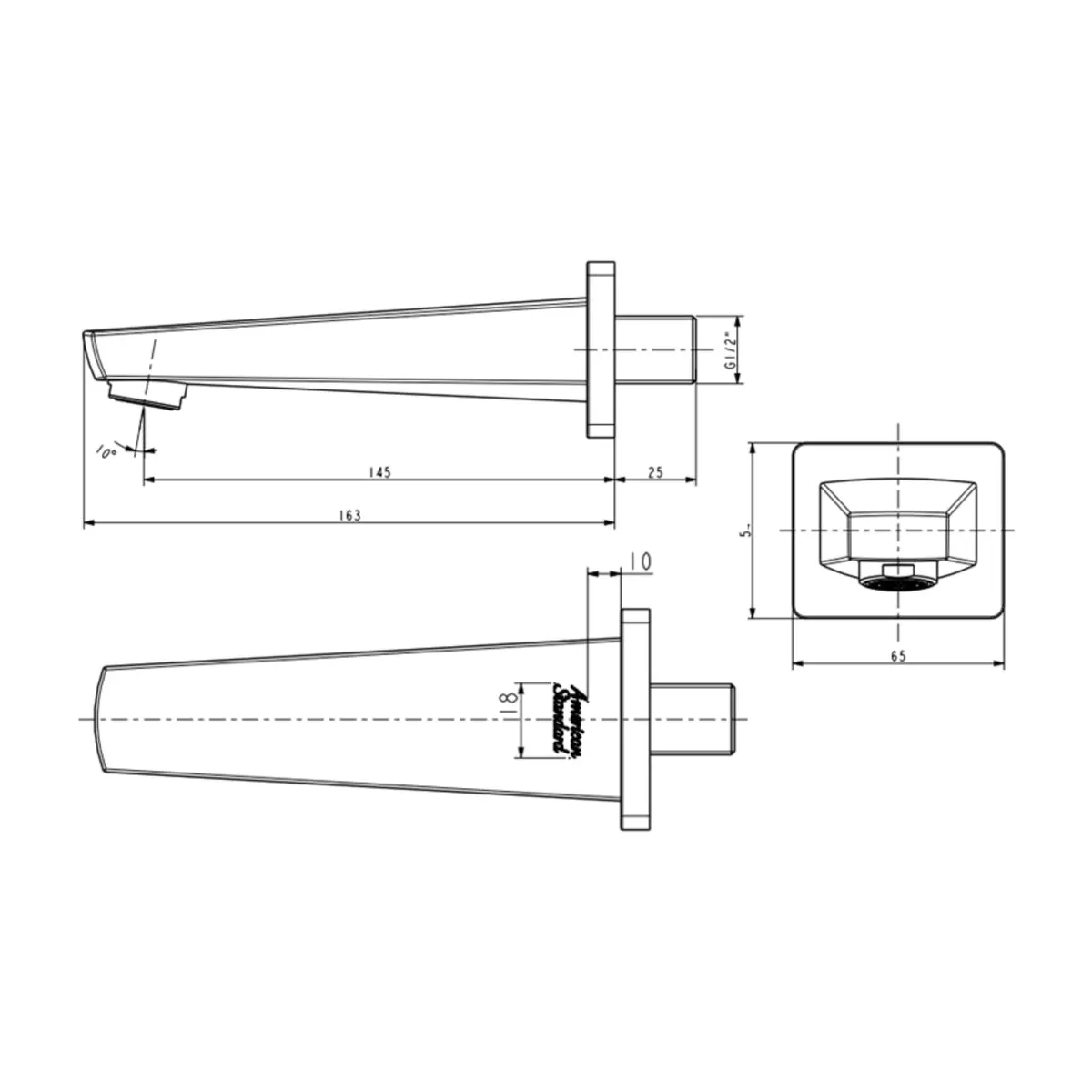 American Standard wall mounted spout simplicity square 103835DA01 B-SA-S-AME-S-00592 Warm Sunset - image 2