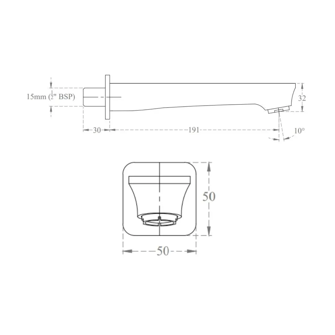 Cera wall mounted spout ruby F1005661GG F1005661GG Graphite Grey - image 3
