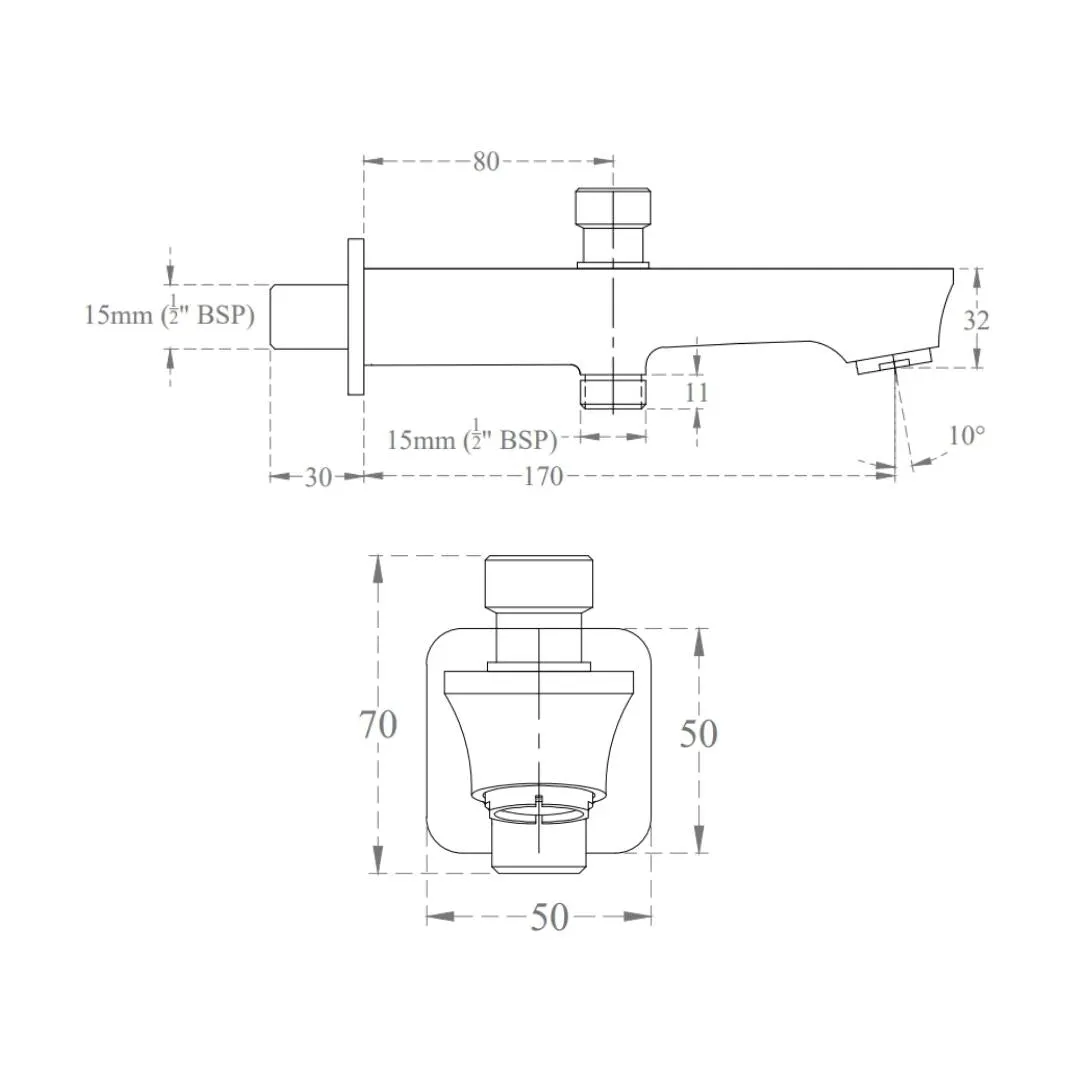 Cera wall mounted spout ruby F1005662GG F1005662GG Graphite Grey - image 3