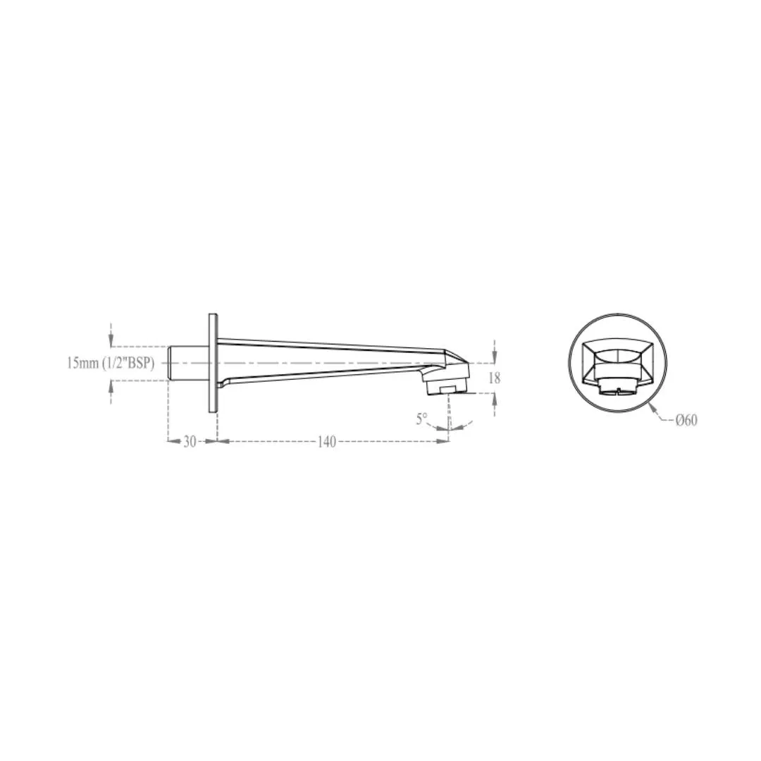 Cera wall mounted spout victor F1015661 F1015661 Chrome - image 4
